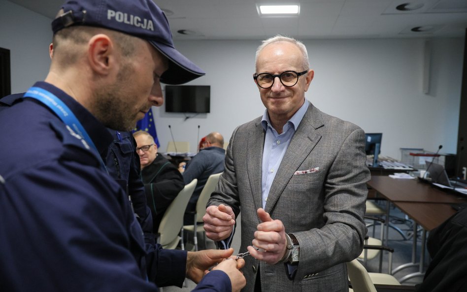 Jeden z głównych oskarżonych w aferze SKOK Wołomin Piotr Polaszczyk na sali rozpraw Sądu Okręgowego 