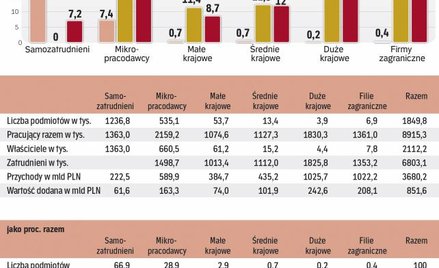 Największą wartość dodaną generują duże przedsiębiorstwa krajowe