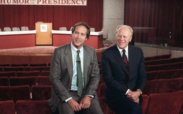 Spotkanie byłego prezydenta USA Geralda Forda i aktora Chevy’ego Chase’a  (który zasłynął z parodiow