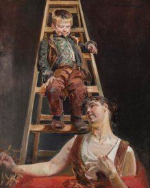 Jacek Malczewski, „Malarczyk i muza”, 1895, olej na płótnie, Polswiss Art.