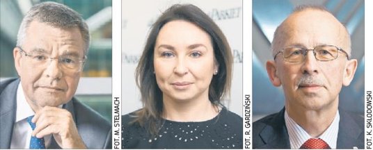 Maciej Trybuchowski, prezes KDPW, Małgorzata Rusewicz, prezes IGTE, oraz Wiesław Rozłucki, pierwszy 