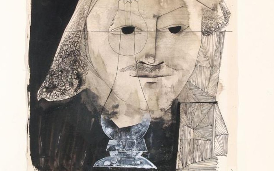 Marian Bogusz Portret Rembrandta, 1955 tusz, 49,2 x 35 sygn. na passe-partout.: mbogusz 55 nr inw.: 