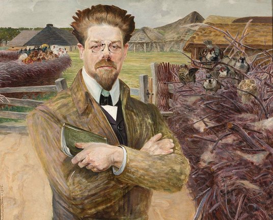 Portret Władysława Reymonta namalowany przez Jacka Malczewskiego. Reymont, jak sugeruje jego opowiad