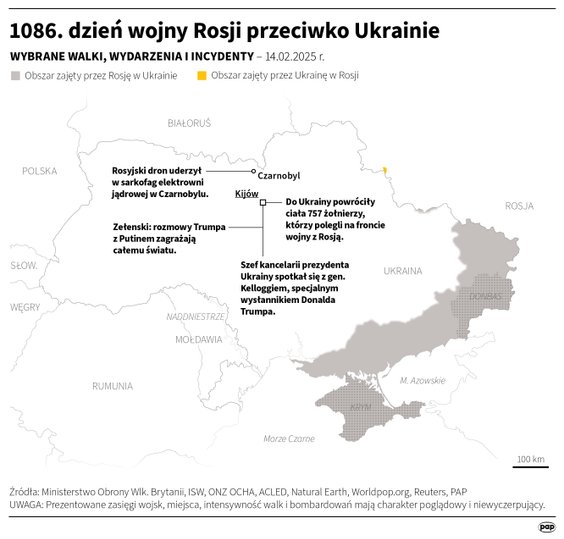 Tak wyglądała sytuacja na froncie 14 lutego