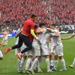 Zawodnicy Wisły Kraków cieszą się z gola podczas finałowego meczu piłkarskiego Pucharu Polski z Pogo