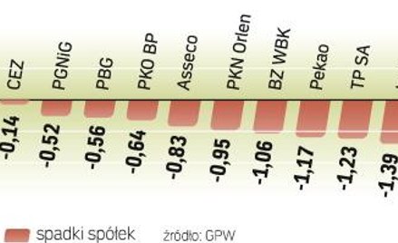 Tylko czterem firmom z WIG20 udało się zakończyć dzień bez strat. Obroty na całym rynku były bardzo 