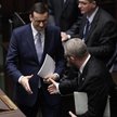 Premier Mateusz Morawecki i Grzegorz Braun z Konfederacji