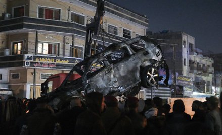 Samochód zniszczony w ataku amerykańskiego drona