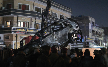 Samochód zniszczony w ataku amerykańskiego drona