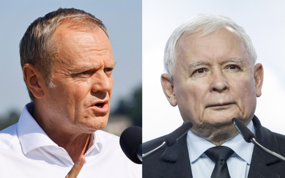 Przewodniczący Platformy Obywatelskiej Donald Tusk i prezes Prawa i Sprawiedliwości Jarosław Kaczyńs