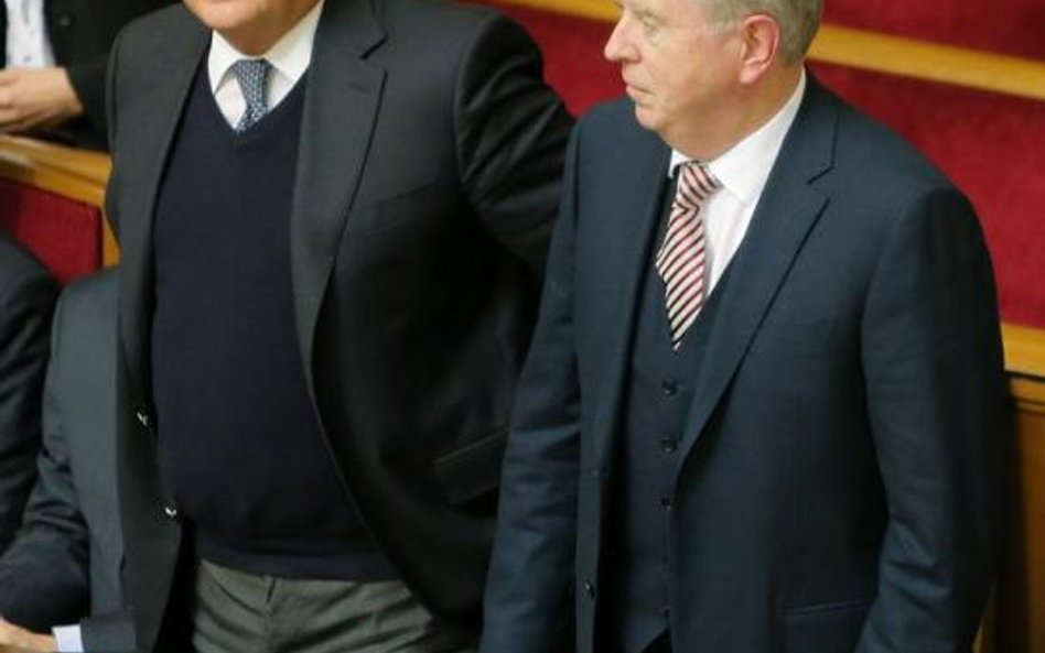 Unijni wysłannicy Aleksander Kwaśniewski i Pat Cox podczas poprzedniej wizyty w Kijowie, 13 listopad