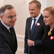Prezydent Andrzej Duda, przewodniczący Platformy Obywatelskiej Donald Tusk, przewodnicząca ugrupowan