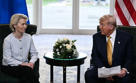 Prezydent USA Donald Trump i przewodnicząca Komisji Europejskiej Ursula von der Leyen