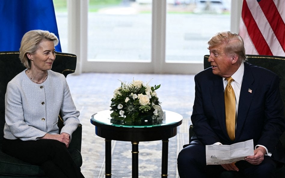 Prezydent USA Donald Trump i przewodnicząca Komisji Europejskiej Ursula von der Leyen