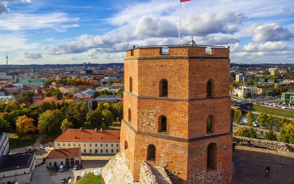 Widok na Wilno z wieży na zamku Giedymina.