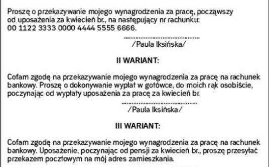 Wzór wniosków pracownika