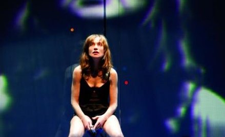Isabelle Huppert w czasie próby do „Tramwaju”; reż. Krzysztof Warlikowski
