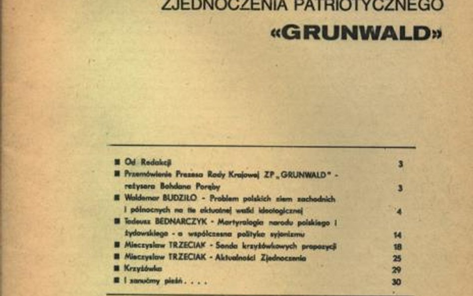 Okładka biuletynu Zjednoczenia Patriotycznego „Grunwald”