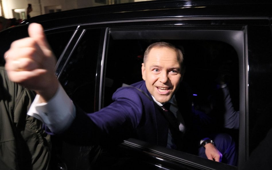 Prezydent elekt Karol Nawrocki po spotkaniu z prezydentem RP Andrzejem Dudą w Pałacu Prezydenckim w 