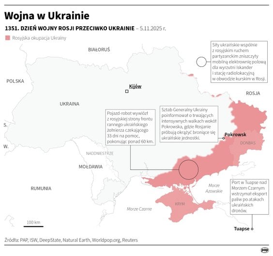 Tak wyglądała sytuacja na froncie w 1351 dniu wojny