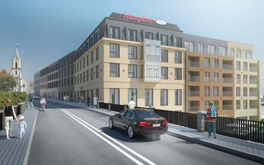 Hampton by Hilton przy ulicy Dąbrowskiego będzie miał cztery kondygnacje nadziemne i dwie podziemne