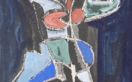 Jonasz Stern Kompozycja: udziwniona siedząca postać, 1950