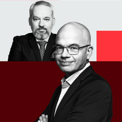 Michał Szułdrzyński, redaktor naczelny i Jędrzej Bielecki, dziennikarz działu zagranicznego „Rzeczpo