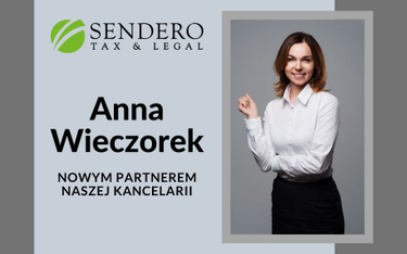 Anna Wieczorek nowym partnerem w kancelarii SENDERO Tax & Legal
