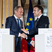 Premier Donald tusk i prezydent Emmanuel Macron, luty 2024. Paryż i Berlin to jedne z pierwszych eur