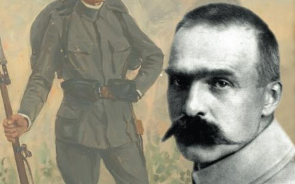 „Strzelec” Wincentego Wodzinowskiego, olej na płótnie Piłsudski w mundurze strzeleckim
