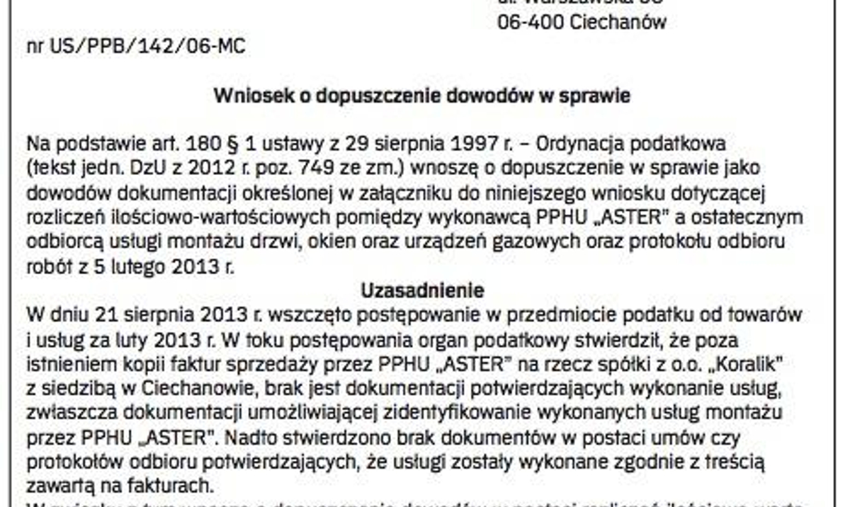 Wniosek O Dopuszczenie Podręcznika Wzór Podatnik może złożyć wniosek o przeprowadzenie dowodu - rp.pl