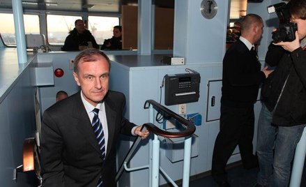 Bogdan Klich na okręcie „Xawery Czernicki”