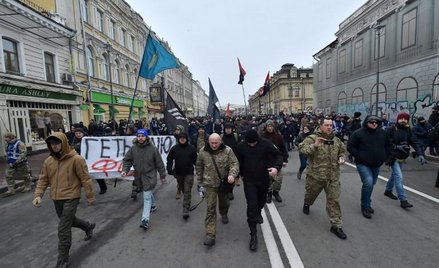 Protest nacjonalistycznych organizacji w Kijowie 18 lutego