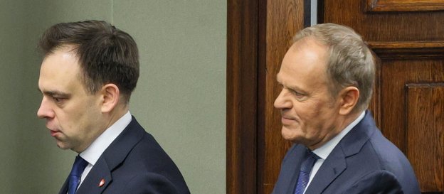 Minister finansów Andrzej Domański i premier Donald Tusk