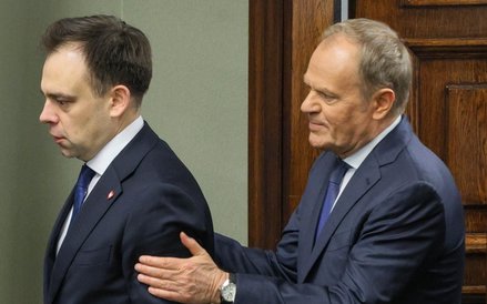 Minister finansów Andrzej Domański i premier Donald Tusk