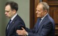 Premier Donald Tusk i minister finansów i gospodarki Andrzej Domański