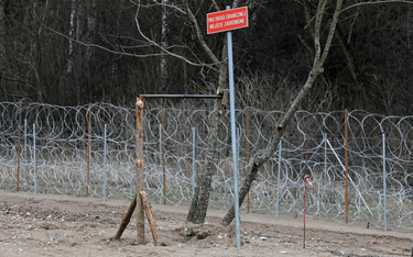 Pas przygraniczny w okolicach miejscowości Rogacze na granicy polsko-białoruskiej,