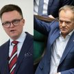 Marszałek Sejmu Szymon Hołownia i przewodniczący PO Donald Tusk