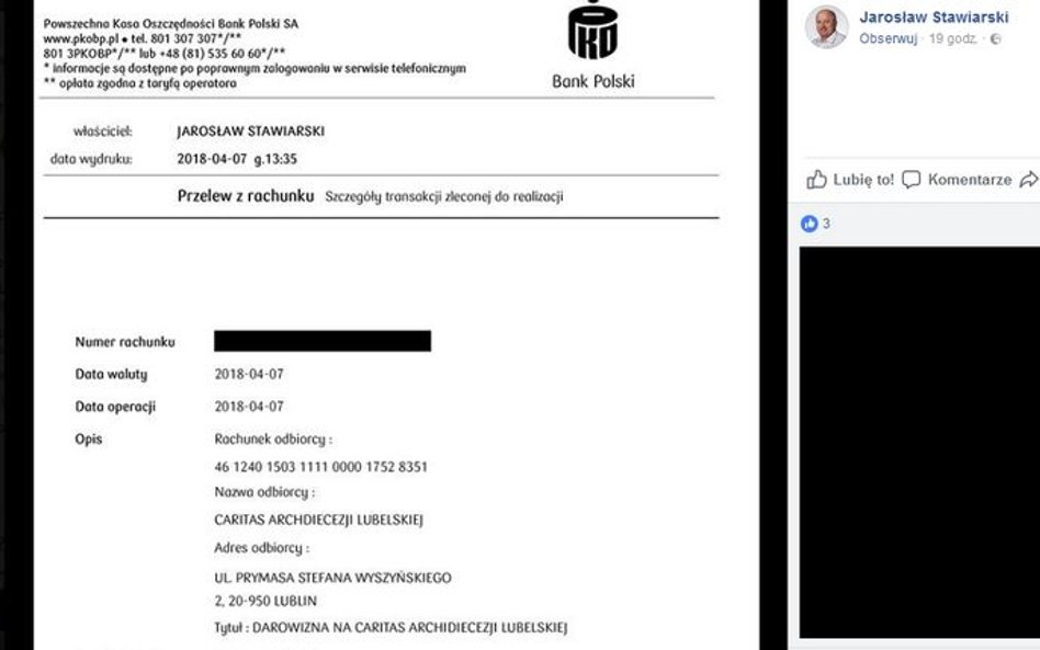 Wiceminister sportu przekazał 45 tys. zł Caritasowi