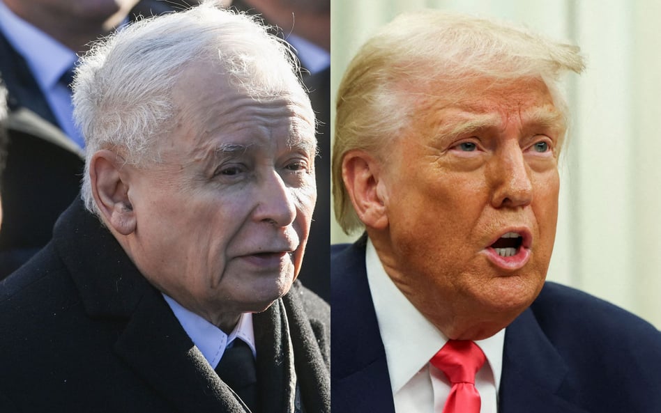 Prezes PiS Jarosław Kaczyński i prezydent USA Donald Trump