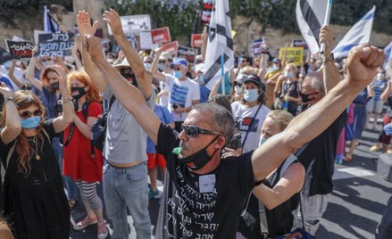 Epidemia koronawirusa w Izraelu. Protest przeciw reakcji Netanjahu