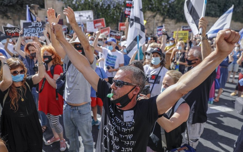 Epidemia koronawirusa w Izraelu. Protest przeciw reakcji Netanjahu