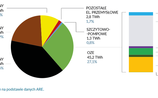 Produkcja energii elektrycznej w Polsce w 2023 r.