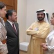 Król Jordanii Abdullah II z królową Ranią i szejkiem Mohammedem bin Rashidem al-Maktoumem, premierem