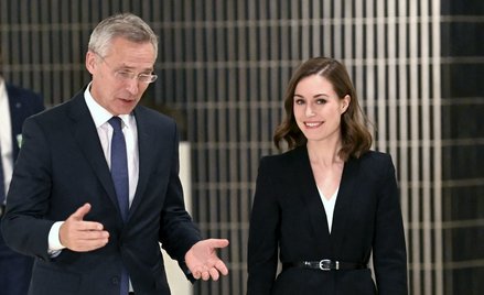 Sekretarz generalny NATO Jens Stoltenberg i premier Finlandii Sanna Marin w Helsinkach