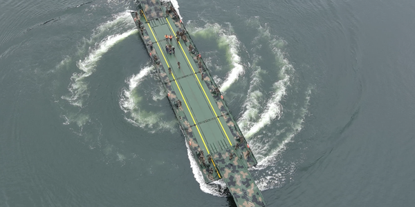 Polish army tests French PFM pontoon bridge system, named Daglezja-P