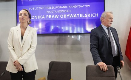 Kandydaci na stanowisko Rzecznika Praw Obywatelskich: Sylwia Gregorczyk-Abram (L) i Adam Borowski (P