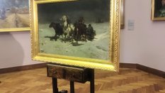 Przekazany Muzeum Narodowemu w Warszawie obraz „Zima - Odwrót Napoleona spod Moskwy” Alfreda Wierusz