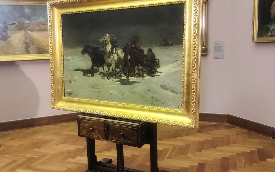 Przekazany Muzeum Narodowemu w Warszawie obraz „Zima - Odwrót Napoleona spod Moskwy” Alfreda Wierusz