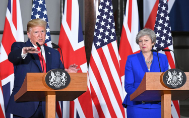 Prezydent USA Donald Trump i premier Wielkiej Brytanii Theresa May na konferencji prasowej
